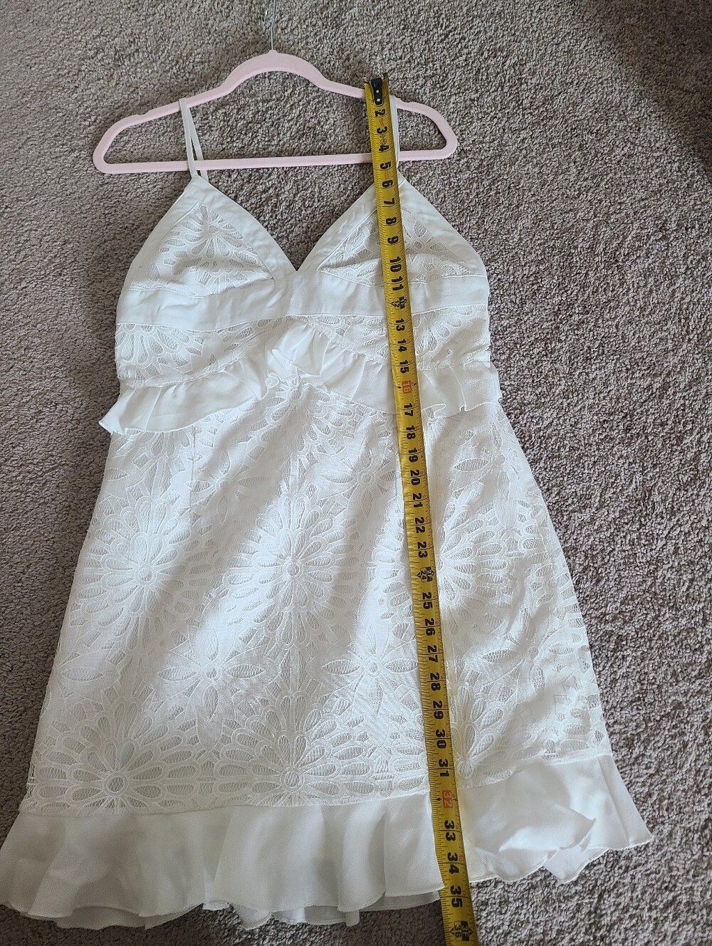 Gianni Bini white lace ruffle mini dress - Picture 5 of 5